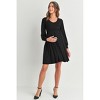 Hello Miz Women's Long Sleeve Empire Waist U Neck Maternity Dress - 4 of 4