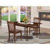 HomeStock 3-Pc Mahogany Finish Solid Wood Top With Dropleaf Dining Table Set - 2 of 4