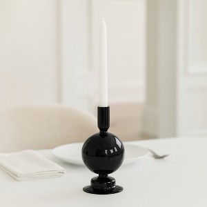 Modern Candle Holder with Round Bubble Sculptural Base - Decorative Candle Holder for Dining Table, Shelf Decor, or Entryway Accent - 1 of 4