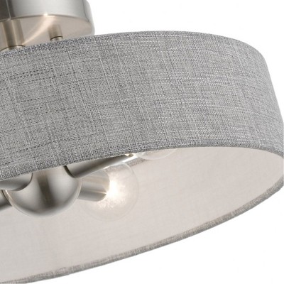 Elmhurst Modern 4-Light Semi-Flush Mount in Brushed Nickel & Shiny White