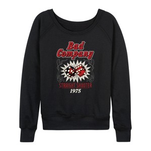 Women's - Bad Company - Straight Shooter Lightweight French Terry Wide Neck Long Sleeve Shirt - 1 of 4