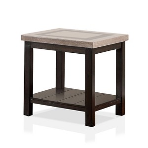 Alpinista Faux Marble End Table Dark Walnut - HOMES: Inside + Out - 1 of 3