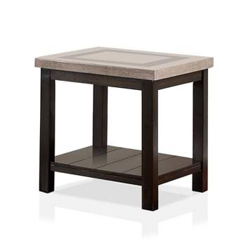 Alpinista Faux Marble End Table Dark Walnut - HOMES: Inside + Out