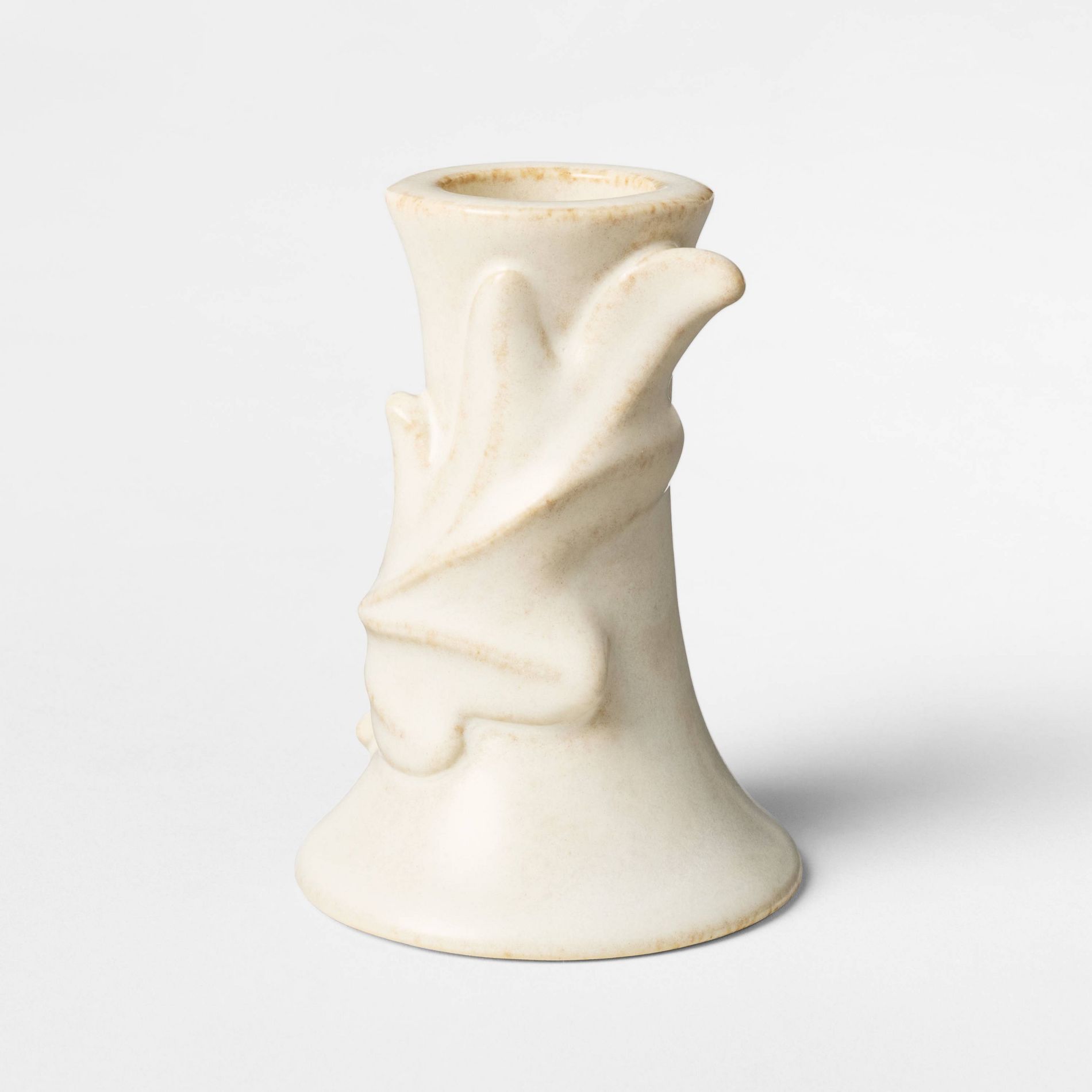 3"x2.125" Botanical Ceramic Taper Candle Holder Cream - Threshold™ designed with Studio McGee