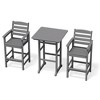 Hyleory 3-Piece HDPE Outdoor Patio Bar Set with Bar Stools - 3 of 4