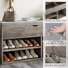 Shoe Bench with Cushion,Adjustable Shelf Entryway Bench,Hidden Storage Shoe Bench - 4 of 4