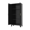 Chic Crate 61'' 2 Shapely-Door Metal Cabinet – Lockable, Adjustable Shelves for Kitchen/Bedroom/Living Room (Black) - 3 of 4