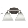 Toltec Lighting Capri 2 - Light Vanity in  Brushed Nickel with 7" White Muslin Shade - 2 of 2
