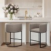 NEWLAYOUT Counter Height Bar Stools Set of 2, 24" Height Barstools for Dining Room, Upholstered Bar Chair for Kitchen Island - 2 of 4
