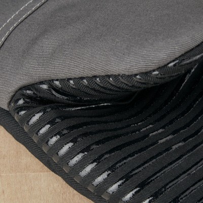 Silver and Black Silicone Heat Protective Oven Mitts - 2 Piece Set