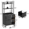 Aheaplus File Cabinet with Lock Drawer, Home Office Storage Cabinet with Bookshelf - 2 of 4