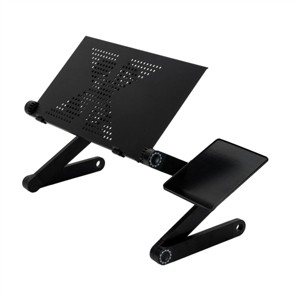 SEVOBAL Adjustable Laptop Bed Table Portable Workstation Notebook Stand Reading Holder with Large Cooling Fan Mouse Pad Home Use, Black, 60.5"*28"*5" - 1 of 4