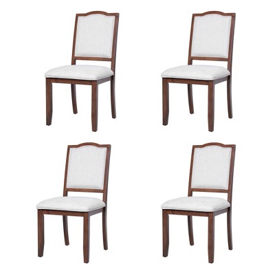 Vynxaria Beige Cherry Farmhouse Dining Chairs Set of 4 Dining Chair