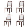 Dining Chairs Upholstered Chairs Upholstered Bench with Padded Seat & Solid Wood Leg, Mid-Century Modern-Modernluxe - 4 of 4
