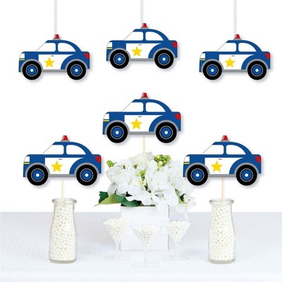 Big Dot of Happiness Calling All Units - Police - Cop Car Decorations DIY Birthday Party or Baby Shower Essentials - Set of 20