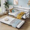 Whizmax Twin Bed with Pull Out Trundle, Metal Twin Daybed and Trundle Set, Day Bed Sofa Bed Frame with Steel Slat Support for Bedroom, Living Room - 3 of 4