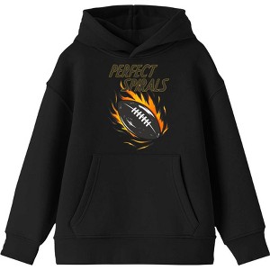 "Perfect Spirals" Flaming Football Youth Long Sleeve Hoodie - 1 of 2