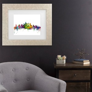 Trademark Fine Art Michael Tompsett Philadelphia Pennsylvania Skyline Matted Framed Art - 1 of 4