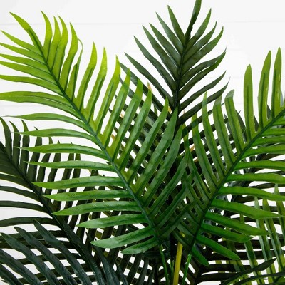 4-Foot Green Plastic Potted Areca Palm Tree