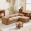 Oversized 109" Chenille Modular L-Shaped Sectional Sofa with Cylindrical Cushios and Storage Seat, 4-Piece Free combination Sofa - 2 of 4