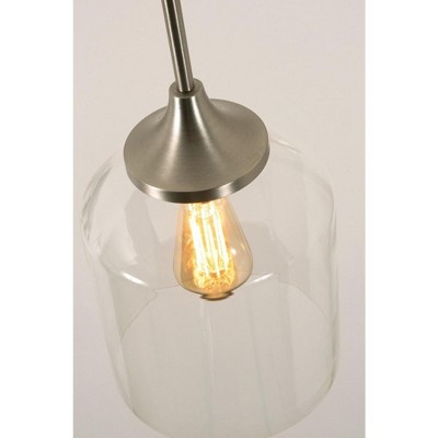 William 6" Satin Nickel Vintage Glass Pendant Light