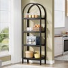 Tribesigns 71" Tall 4-Tier Industrial Open Arched Bookshelf, Farmhouse Bookcase Storage Shelves with Metal Frame, Black - 4 of 4