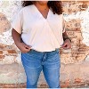 Women's Quinn Lightweight Crinkle Surplice Bodysuit- Plus - Heyson - 3 of 4