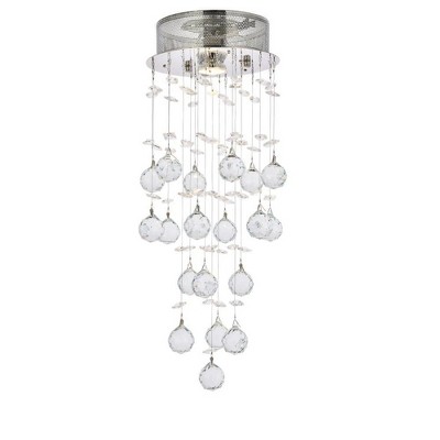 Elegant Lighting Galaxy 1 light Chrome Flush Mount Clear Royal Cut Crystal