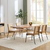 Set of 2 Mid-Century Upholstered Dining Chairs with Rattan Back and Metal Legs for Kitchen or Dining Room–Maison Boucle - 3 of 4