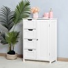 Dolonm White Bathroom Storage Cabinet with Adjustable Shelf & 4 Drawers - Modern Floor Cabinet for Bathroom, Bedroom, or Hallway - 2 of 4