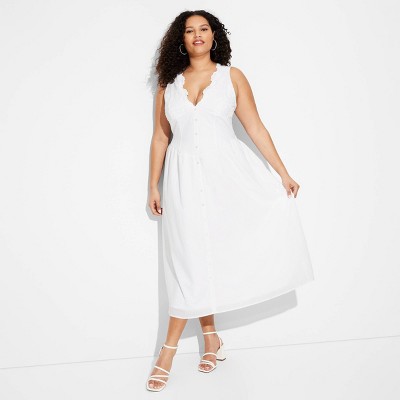 Women's Lace Maxi Sundress - Wild Fable™ White 4X