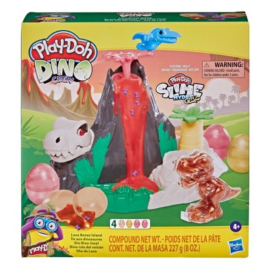 Play-Doh Slime Dino Crew Lava Bones Island Playset with HydroGlitz Compound