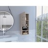 Vynxaria Bathroom Cabinet with Single Door, Two Interior Shelves, and Two External Shelves, Stylish and Functional in Black Finish - 2 of 4