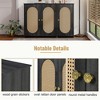 Retro 3-Door Sideboard with Large Storage Space Artificial Rattan Doors and Metal Handles, Accent Cabinet for Living Room and Hallway - 4 of 4