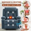 GustoWave Manual Recliner Chair with Massage & Heat – 8-Point Vibration, Lumbar Heating – Swivel Glider Rocking Recliner for Living Room - 3 of 4