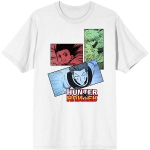 Hunter X Hunter Anime Cartoon Mens White Short Sleeve Graphic Tee - 1 of 2