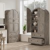 71" High Arched Bookcase, Wooden Arched Bookshelf With Doors and Drawers, Large Arched Display Bookcase With Storage, Suitable for Office Living Room - 4 of 4