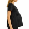 Anna-Kaci Lounge Women's 2-Piece Maternity Pajama Set with Short Sleeve Henley Top and Stretch Shorts - 4 of 4