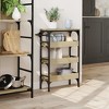 CLIHOME 4-Tier Rolling Kitchen Trolley 29.9" Engineered Wood With Lockable Wheels - 3 of 4