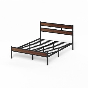 Roman Bamboo and Metal Platform Bed Frame Brown - Zinus - 1 of 4