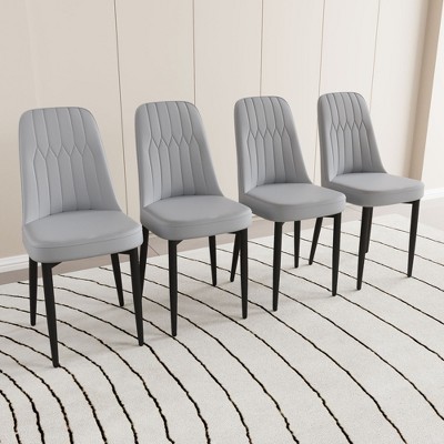 CAVINAS Modern Dining Chairs, A set of 4 Dining Chair, Modern Style Chair Made of High-quality PU Leather Fabric with Thick Soft Cushions