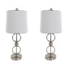 Hastings Home Modern Brused Steel Table Lamps with LED Bulbs - Set of 2 - 4 of 4