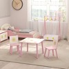 Qaba 3-Piece Kids Table and Chairs Set Furniture for Boys and Girls Aged 3-8, Bedroom, Nursery, Playroom, Pink - 2 of 4