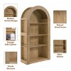 79" Mid-Century Modern Arched Bookshelf,4-Tier Freestanding Wood Bookcase for Living Room Bedroom Office-Baofuwish - 3 of 4