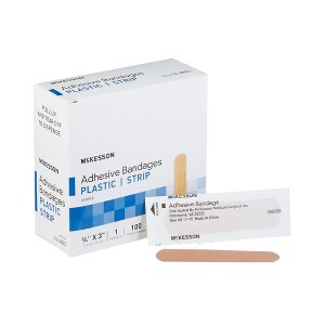 McKesson Tan Plastic Adhesive Bandage Sterile .75 x 3" - 1 of 4
