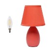 Simple Designs 9.45" Mini Egg Oval Ceramic Table Lamp with Matching Shade (Includes LED Light Bulb) - 4 of 4