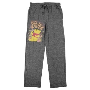 Winnie The Pooh Just Chillin Pooh Bear on Athletic Gray Adult Sleep Pant - 1 of 4