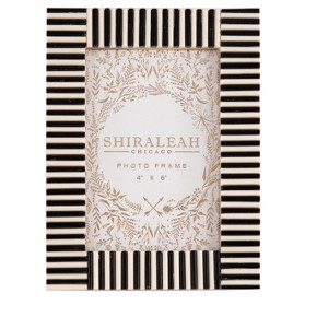 Shiraleah Black and White Striped Black 4x6 Picture Frame - 1 of 2