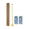 Boardwalk Looped End Mop Kit, Medium Blue Cotton/Rayon/Synthetic Head, 60" Yellow Metal/Polypropylene Handle - image 3 of 4