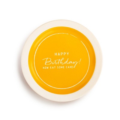 DEMDACO Happy Birthday Celebration Plate Yellow